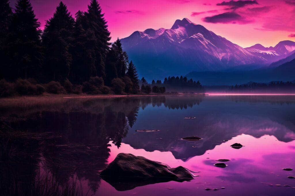 freepik bilderplattform, landschaftsbild pink