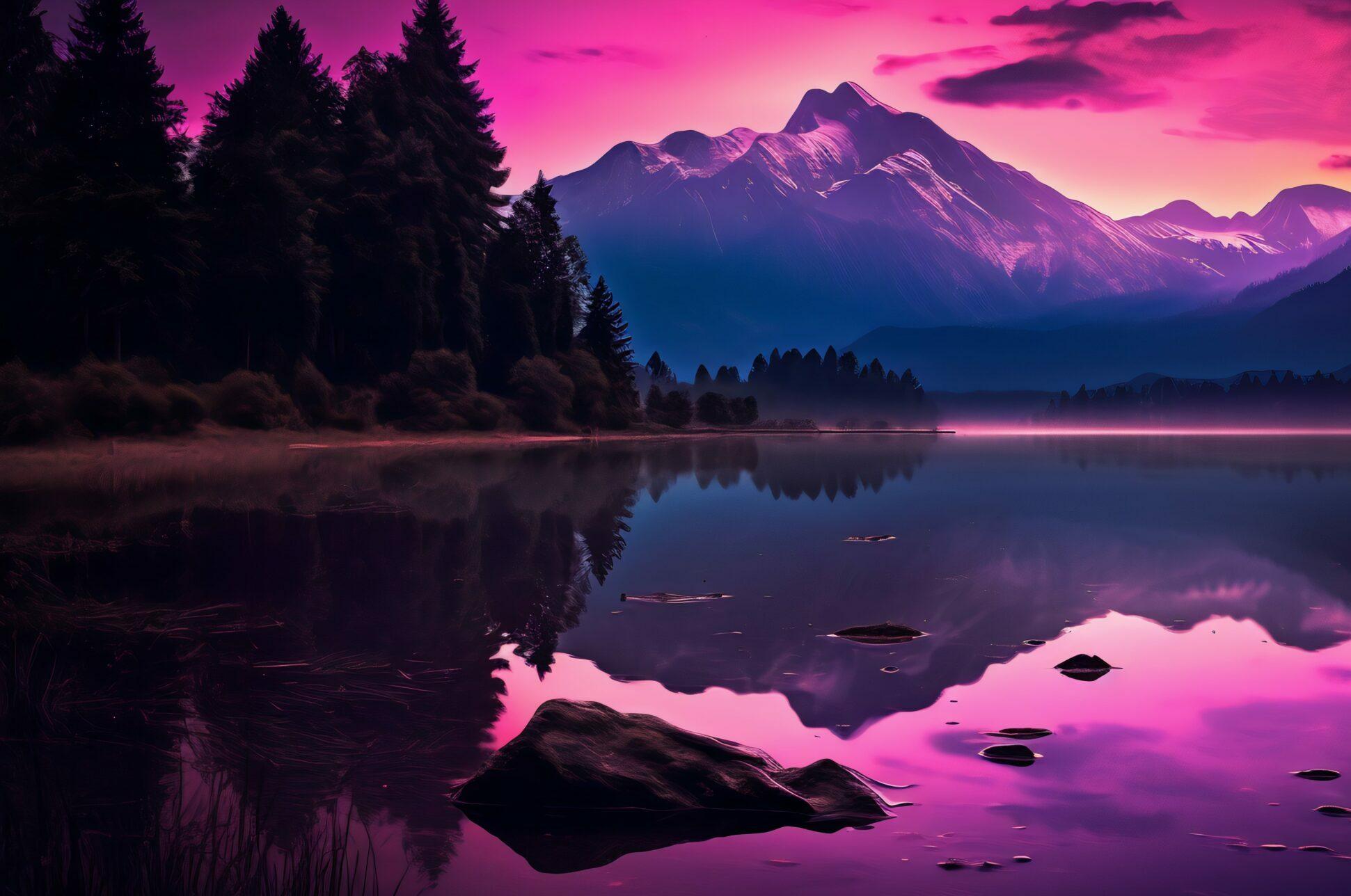 freepik bilderplattform, landschaftsbild pink