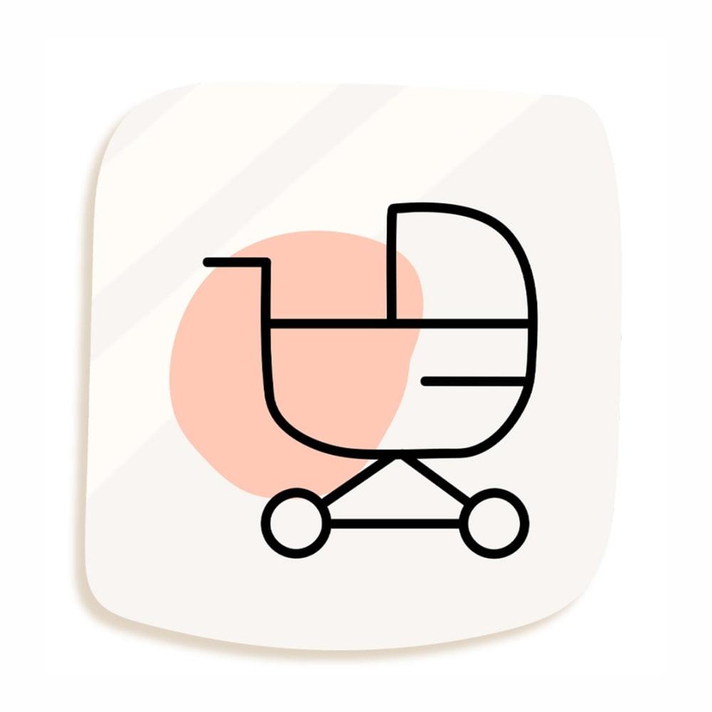 Parkplatzschild – Icon Kinderwagen