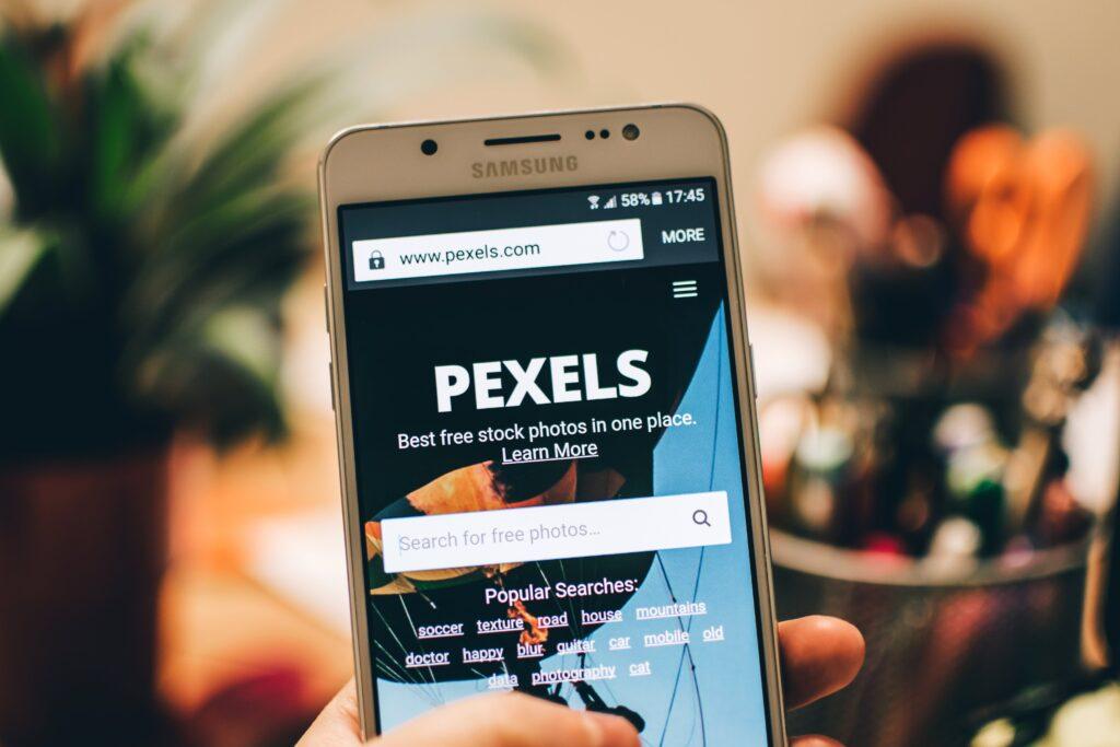 Pexels Bilderplattform, Smartphone