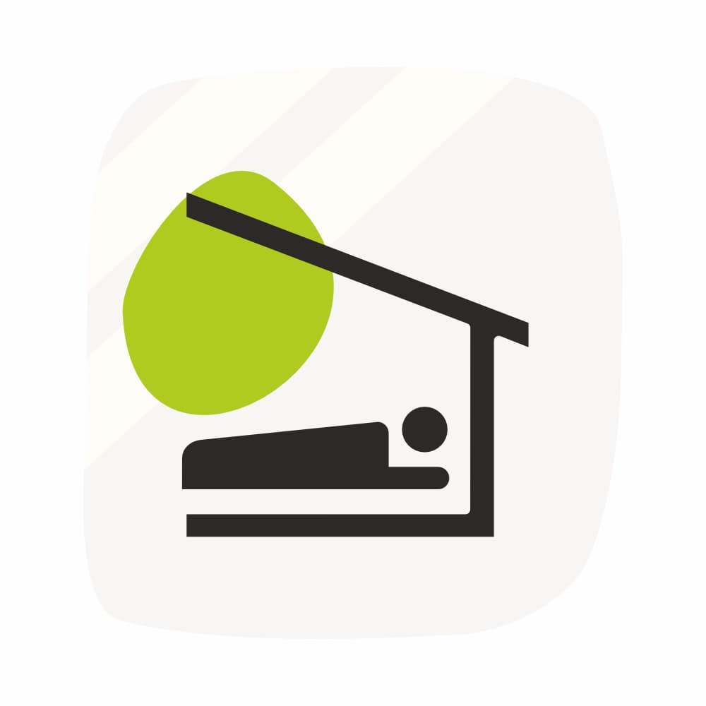 Schilder für Ferienwohnungen und Hotels – Icon Bett