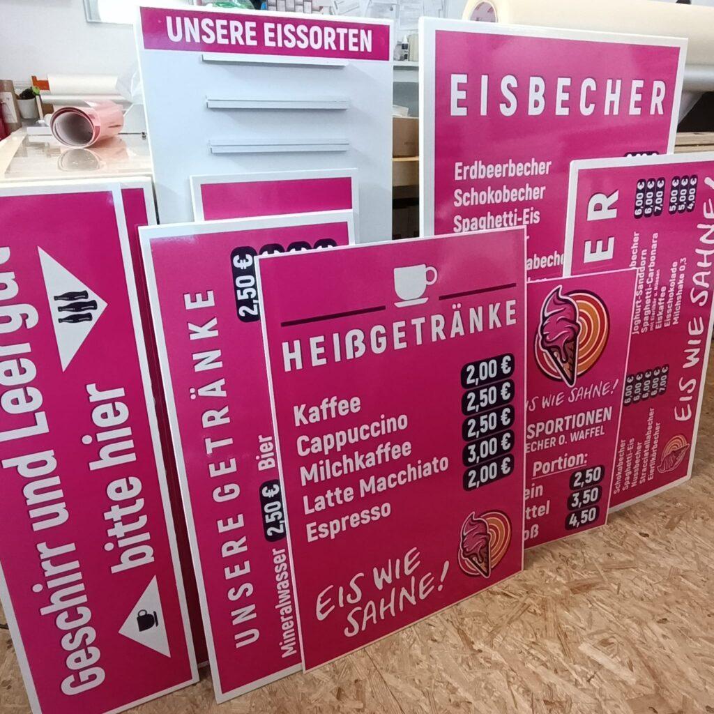 Gastronomie Schilder für Jahrmarkt